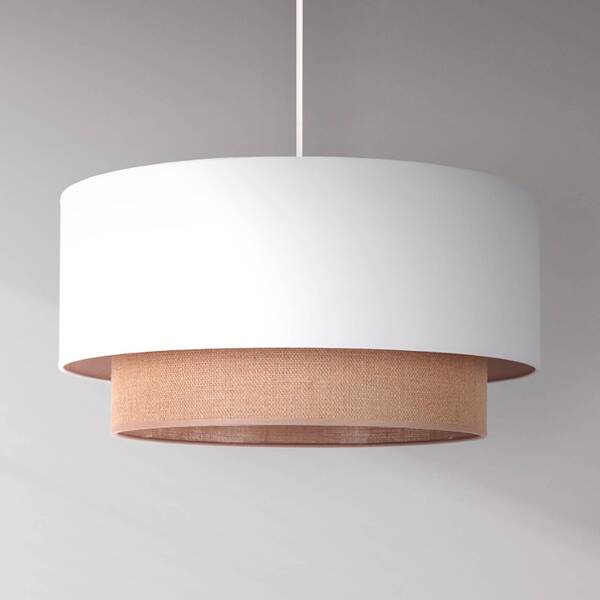  Duolla Duolla Boho Pendant Light, White/brown, ø 45 Cm, Fabric 