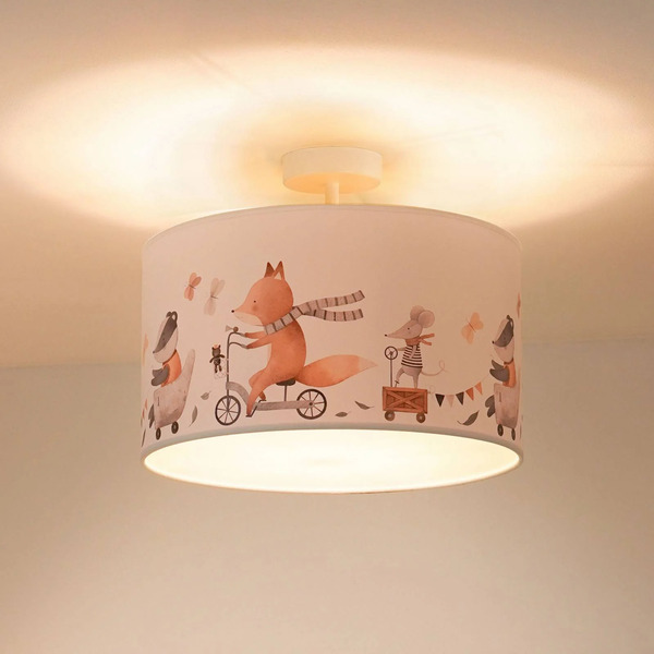  Duolla Duolla Ceiling Light Ferdi Kids, Textile, White, Colourful 