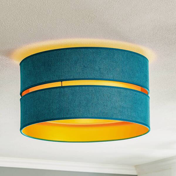  Duolla Duolla Duo Ceiling Light Made Of Textile, Turquoise/gold, ø40cm 