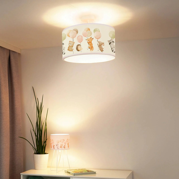  Duolla Duolla Freddy Pendant Light, ø 35 Cm, Colourful, Animals, Fabric, E27 