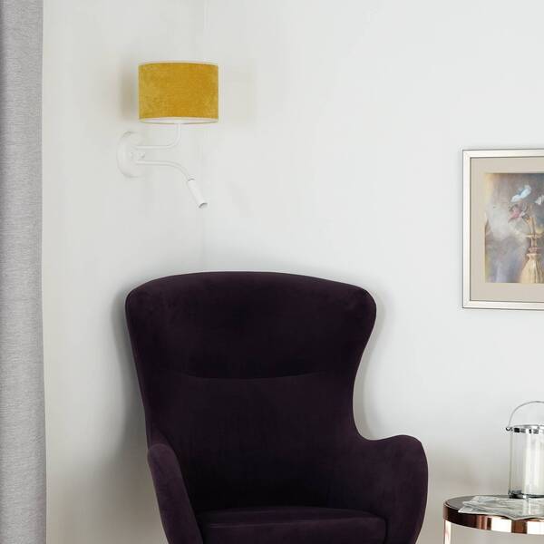  Duolla Duolla Roller Wall Light, Cord, White/mustard Yellow, Reading Light 
