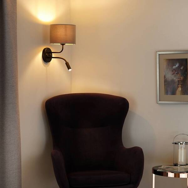  Duolla Duolla Roller Wall Light, Velvet, Black/beige, Reading Light 