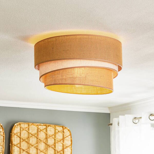  Duolla Duolla Trio Jute Ceiling Light, Natural Brown/white, ø45cm 