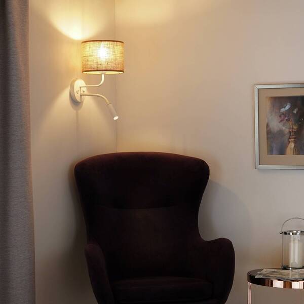  Duolla Duolla Wall Light Jute, Brown/white, Fabric, Reading Light 