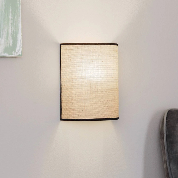  Duolla Duolla Wall Light Jute&black, Natural Brown, Semi-circular 