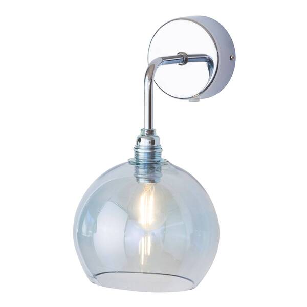  Ebb & Flow Ebb & Flow Rowan Wall Lamp Silver, Blue Lampshade 