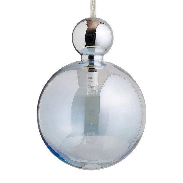  Ebb & Flow Ebb & Flow Uva L Hanging Light, Ball Silver, Topaz 