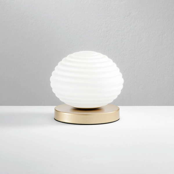  Eco-light Eco-light Ripple Table Lamp, Gold/opal, ø 18 Cm 