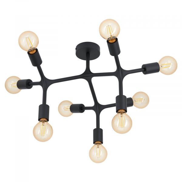  Eglo Eglo Bocadella 1 Ceiling Lamp In Black, 9-bulb 