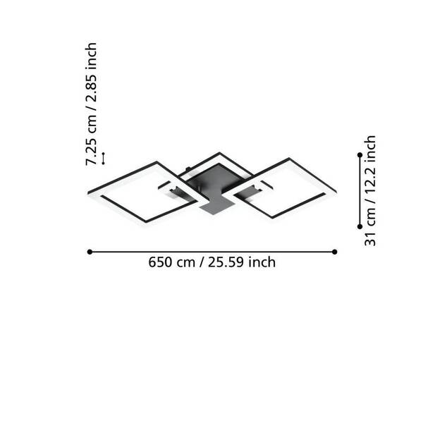  Eglo Connect Eglo Connect Paranday-z Led Ceiling 3-bulb 65 Cm 