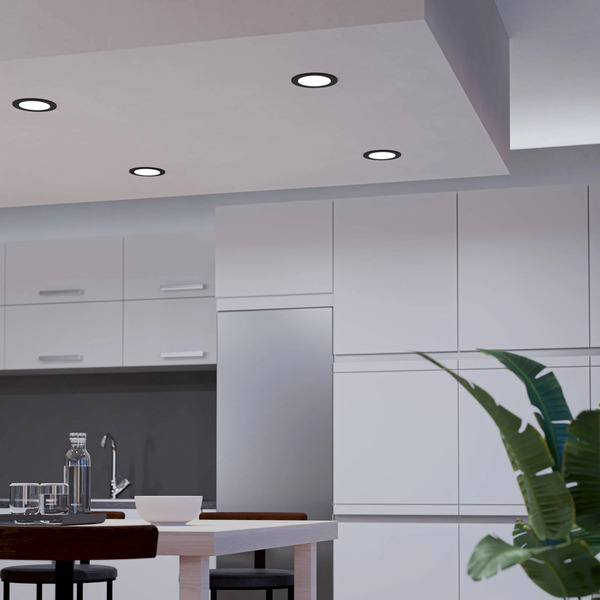  Eglo Connect Eglo Connect Smart Led Recessed Light Fueva 6-z, Black, ø12cm 
