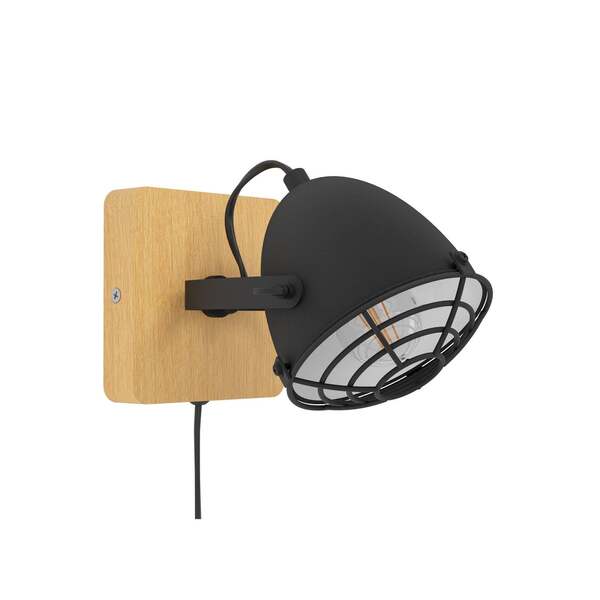  Eglo Eglo Gatebeck Ceiling Spotlight, Wood/black, Wood 