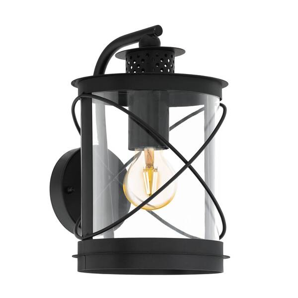  Eglo Eglo Hilburn Outdoor Wall Light, Black, Down 