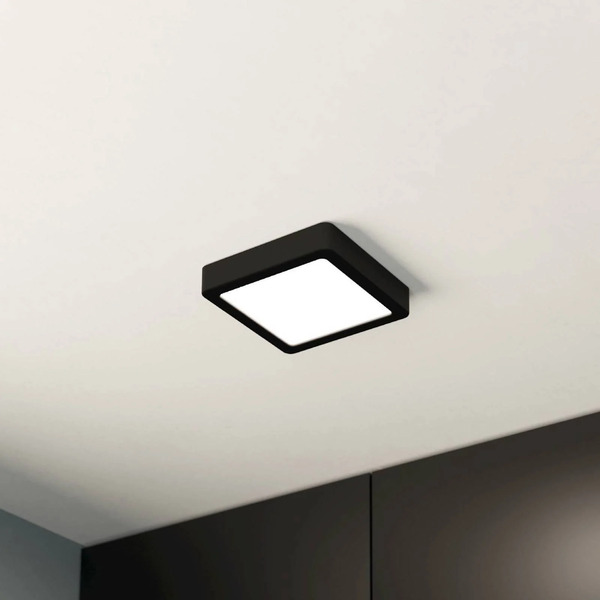  Eglo Eglo Led Surface-mounted Panel Fueva 5 Ip20 830 Black 16x16cm 