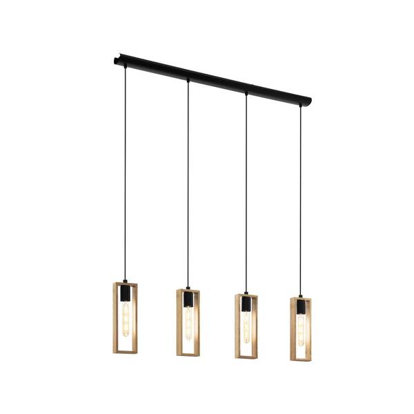  Eglo Eglo Littleton Pendant Light Black/brown 4-bulb 