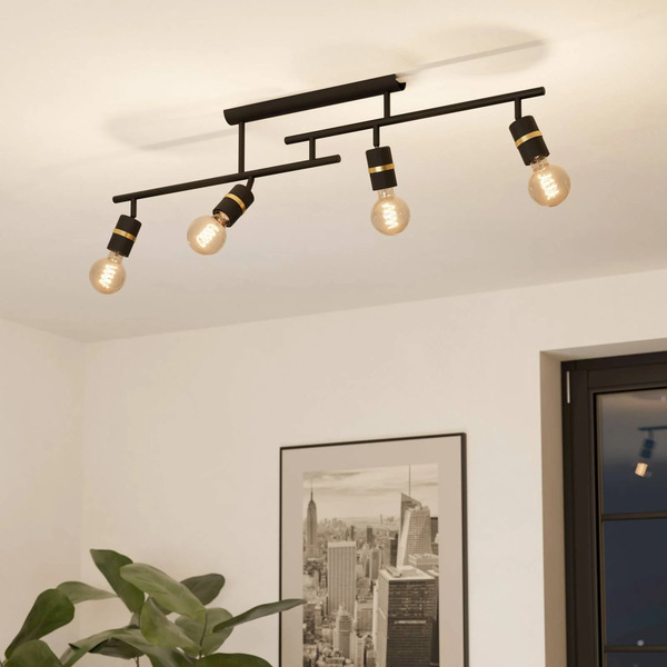  Eglo Eglo Lurone Ceiling Light, Black, 4-bulb 