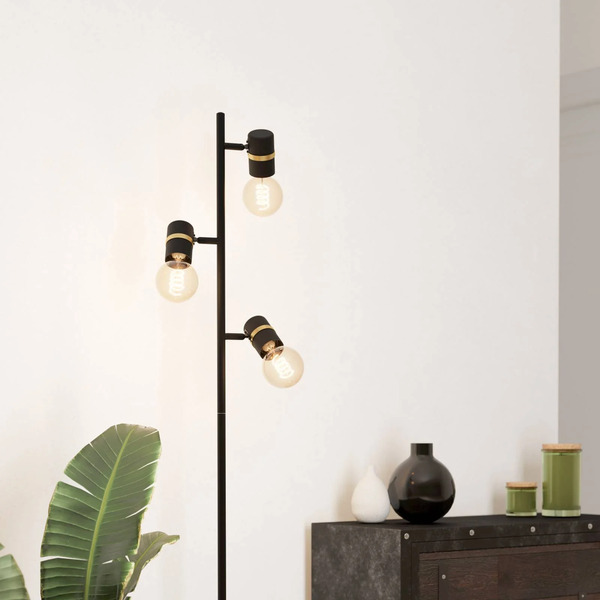  Eglo Eglo Lurone Floor Lamp, Black, 3-bulb 