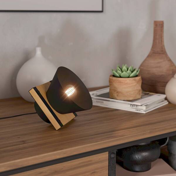  Eglo Eglo Maccles Table Lamp In Black With Wood 