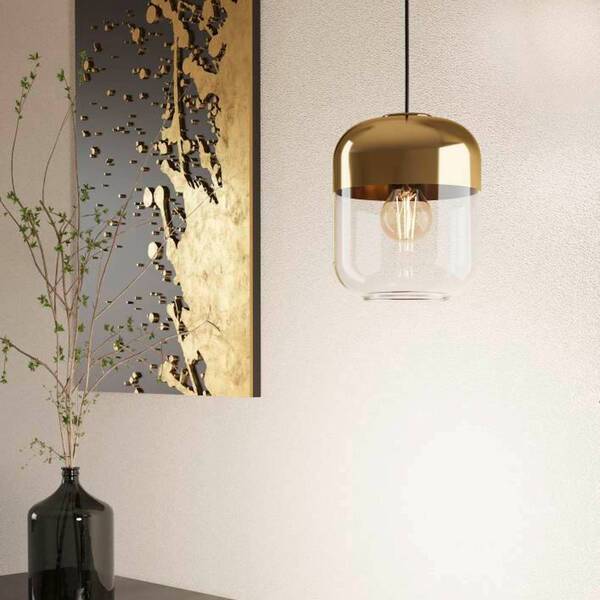  Eglo Eglo Maryvilla Pendant Light, Gold/clear, One-bulb 