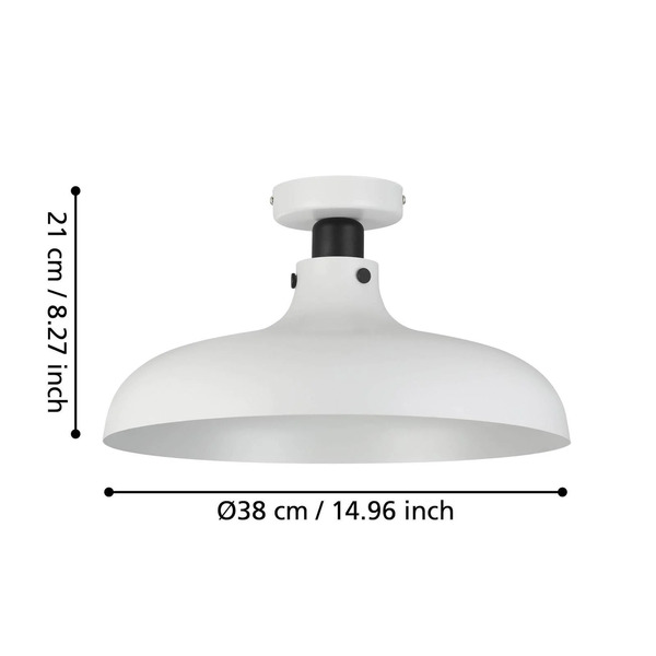  Eglo Eglo Matlock Ceiling Light, ø 38 Cm, Grey/black 