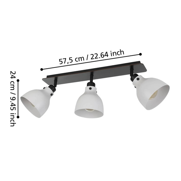  Eglo Eglo Matlock Downlight, Length 74 Cm, Grey/black, 3-bulb. 