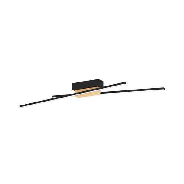  Eglo Eglo Panagria Led Ceiling Light, Black With Wood Detail 
