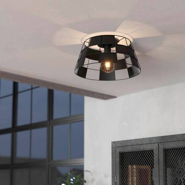  Eglo Eglo Pontefract Ceiling Light, Steel, Black 