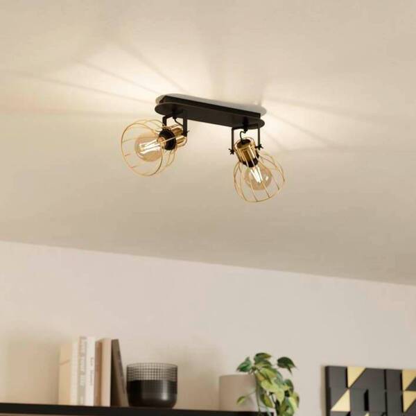  Eglo Eglo Sambatello Ceiling Lamp 2-bulb Black/gold 