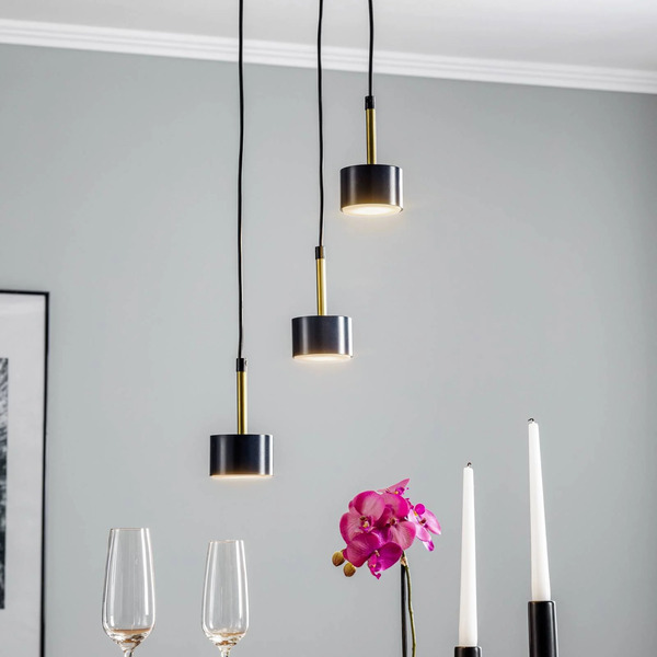  Eko-light Eko-light Arena Round 3-bulb Hanging Light, Blue And Gold 