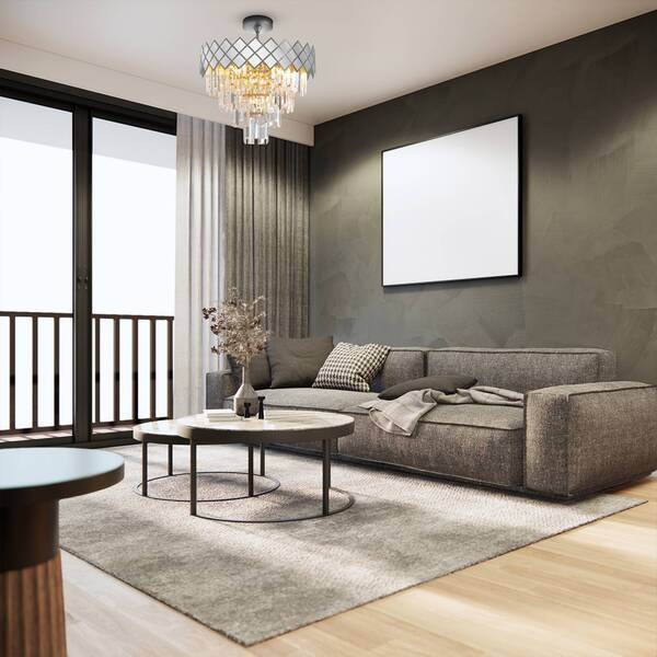  Eko-light Eko-light Carisma Metal Ceiling Lamp Chrome-coloured Glass Crystals ø 50 Cm 