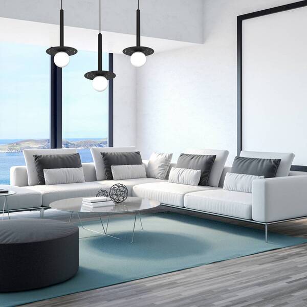  Eko-light Eko-light Futura Pendant Light, Black/white, 3-bulb 