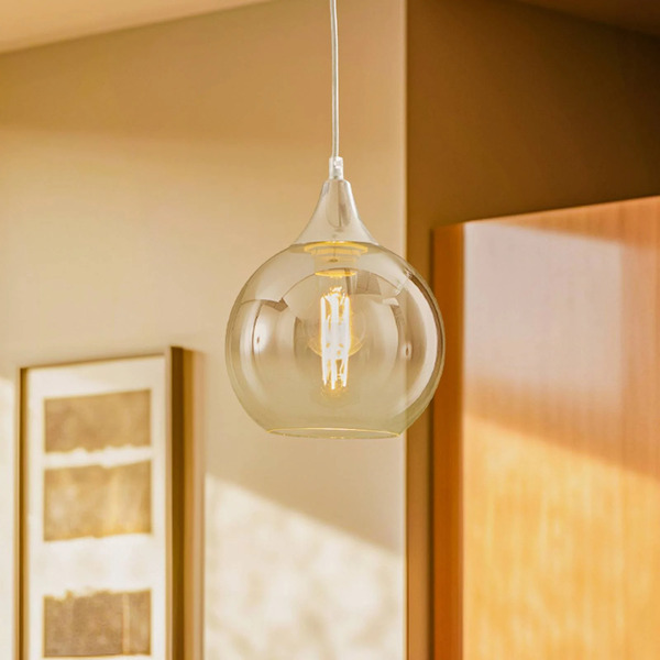  Eko-light Eko-light Monte Pendant Light In Glass, 1-bulb, Silver 