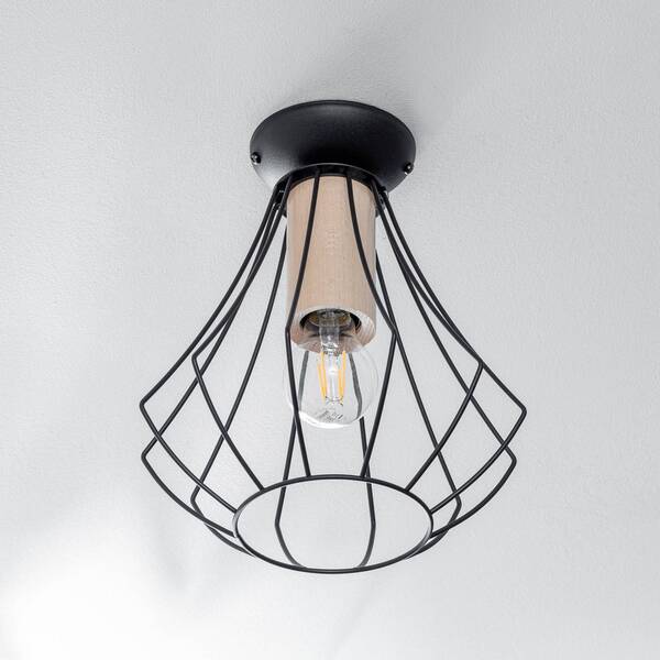  Eko-light Eko-light Will Ceiling Light, Light Wood, Black Cage 
