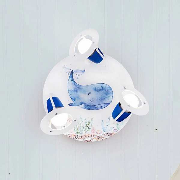  Elobra Elobra Ceiling Light Paul Pottwal, White-blue, ø 29 Cm, 3-bulb 
