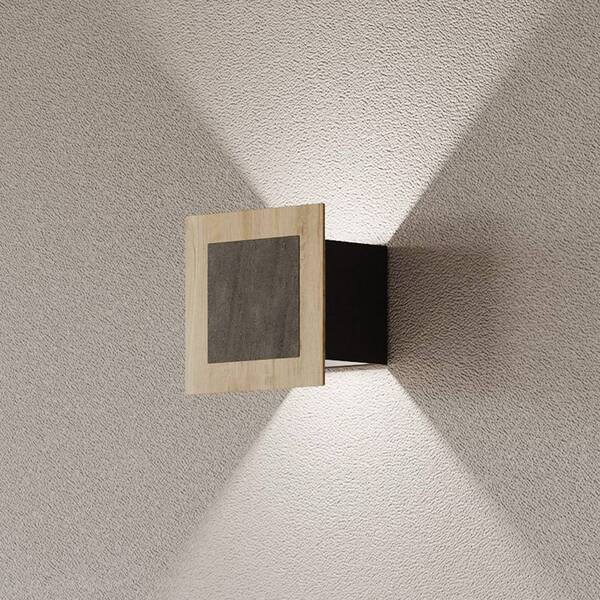  Elobra Elobra Chile S Led Wall Light, Oak/granite, Height 15 Cm, Dimmable 