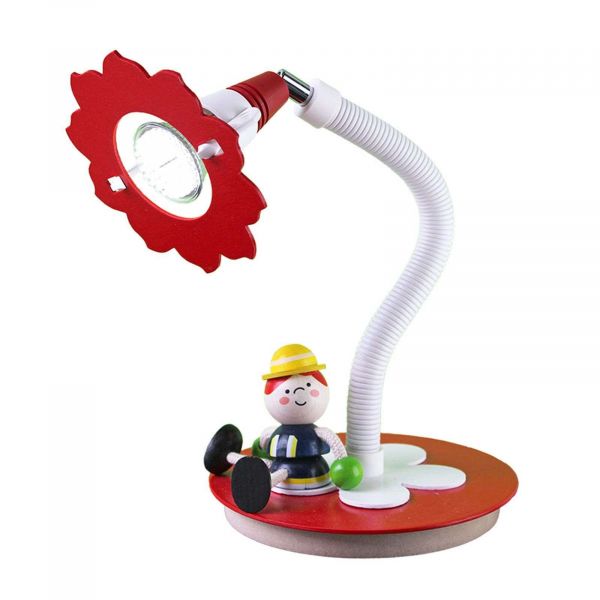  Elobra Elobra Fireman Fred Led Table Lamp, Red And White 
