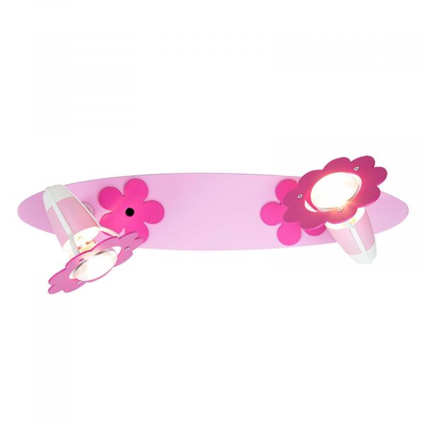  Elobra Elobra Flower Ceiling Light, Pink, Panel, Two-bulb 
