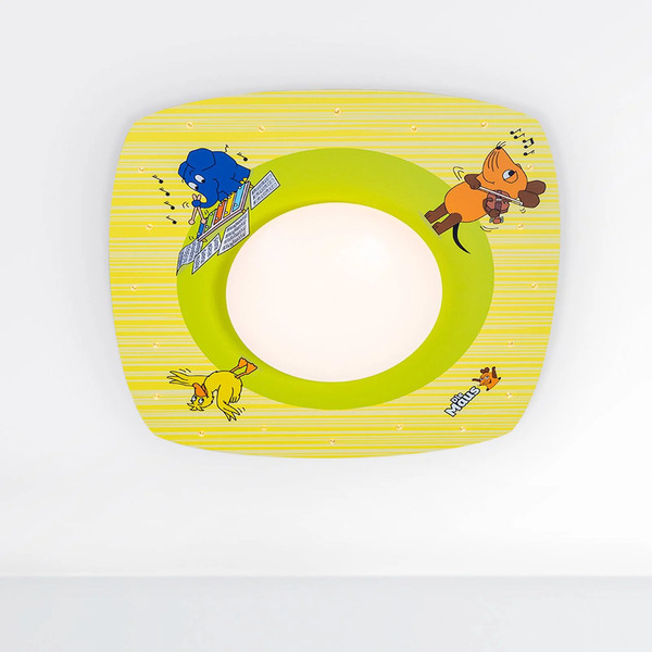  Elobra Elobra Led Ceiling Light Mouse, Yellow, ø 58 Cm, Wood 