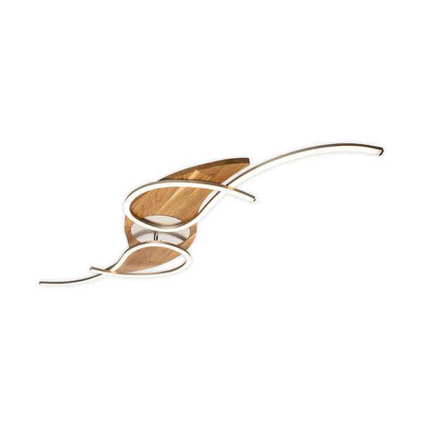  Elobra Elobra Panama Curved Led Ceiling Light, Oak/nickel, Length 128 Cm 