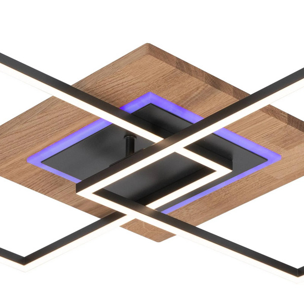  Elobra Elobra Panama M Plus Led Ceiling Light, Oak/black, Length 61 Cm 