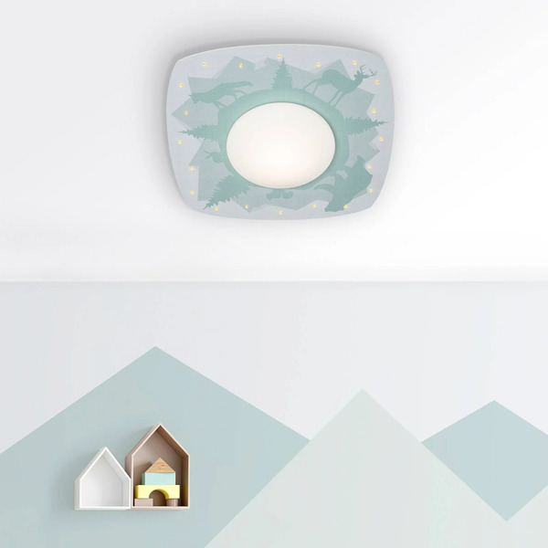  Elobra Elobra Scandi Forest Led Ceiling Light, 58 Cm, Green, Mdf Wood 