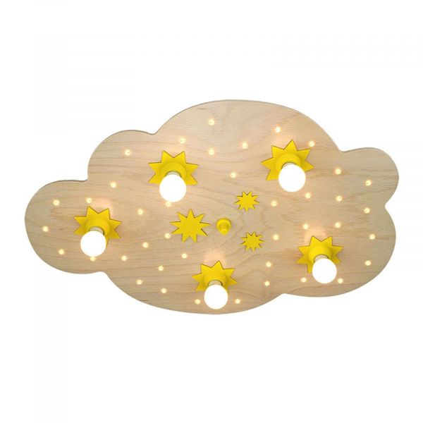  Elobra Elobra Star Cloud Ceiling Light, Natural Beech, 75 Cm 