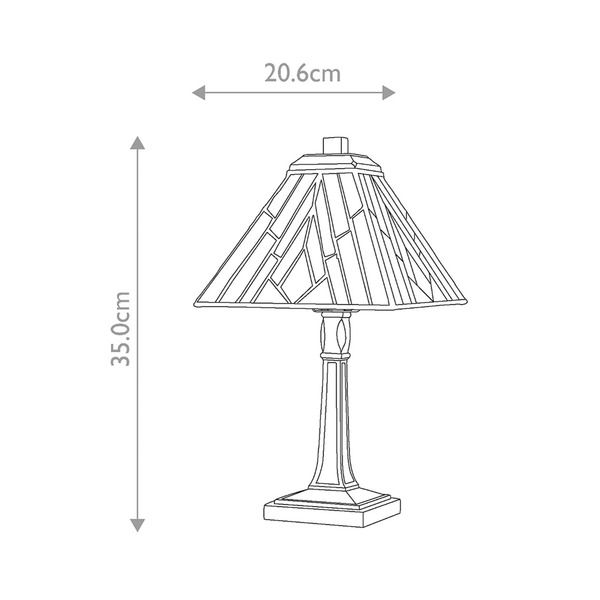 Elstead Elstead Alderley Table Lamp, 20 Cm X 20 Cm, Tiffany Style, Bronze 