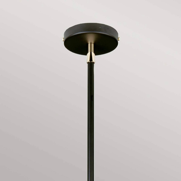  Elstead Elstead Balance Pendant Light, Black/nickel Polished, White Lampshade 
