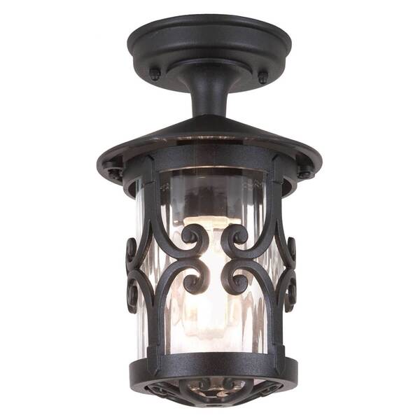  Elstead Elstead Hereford Ceiling Light, Black/clear, Ip23, Glass/metal 