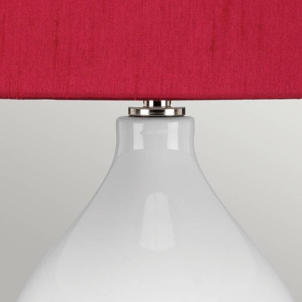  Elstead Elstead Isla Fabric Table Lamp Polished Nickel/red 