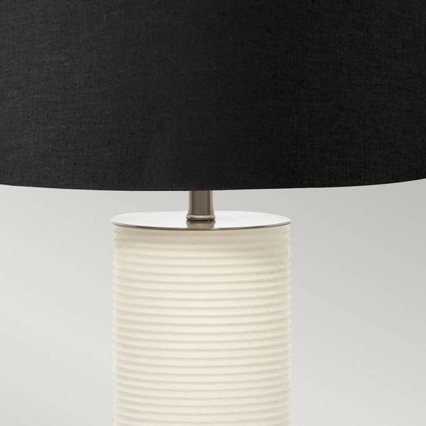  Elstead Elstead Ripple Fabric Table White Base/black Lampshade 