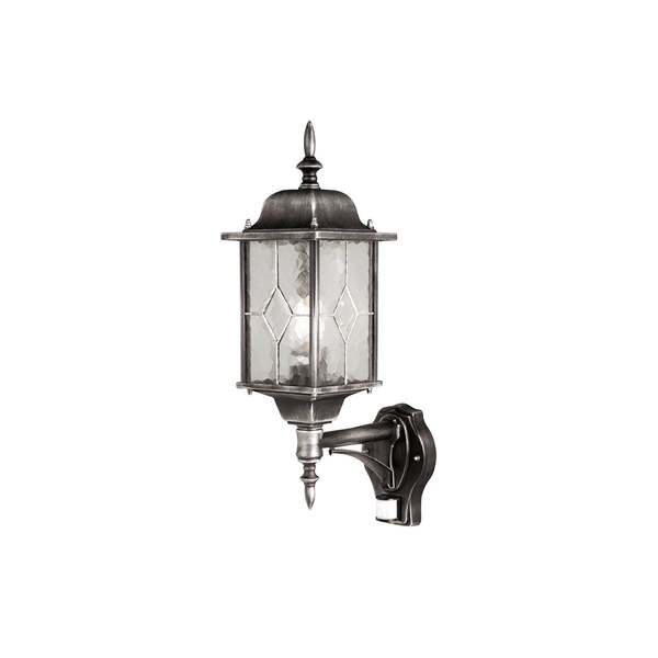  Elstead Elstead Wexford Outdoor Wall Light, Sensor, Black/silver, Ip44 