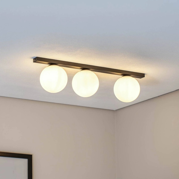  Emibig Lighting Emibig Lighting Ceiling Lamp Fit, Black/opal, 3-bulb 