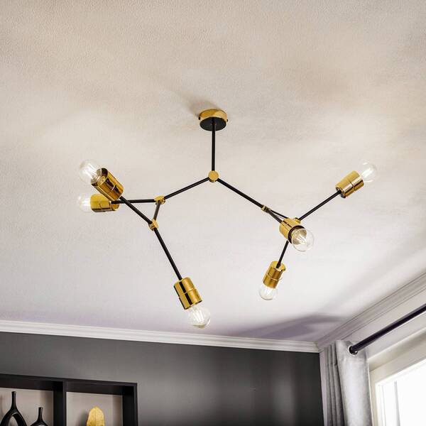  Emibig Lighting Emibig Lighting Code Ceiling Light, 6-bulb, Black 